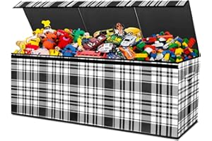 ANNKIE Toy Chest for Boys&Girls, Storage Bins for Toys, Toy Box for Boys&Girls, Kids Toy Storage Bins, Sturdy & Foldable, Removable Divider, Large Storage Containers for Playroom, Bedroom, Home, XXL
