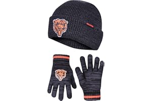 Ultra Game Youth NFL Official Super Soft Marl Knit Winter Beanie Knit Hat with Extra Warm Touch Screen Gloves