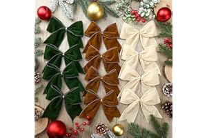 Vintage Velvet Ribbon Christmas Bow for Wreaths - Country Holiday Decoration for Christmas Trees and Wreaths