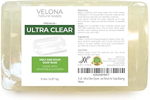 velona 5 LB - Ultra Clear Glycerin Soap Base Melt and Pour | Transparent Natural Bar for The Best Result for Soap Making