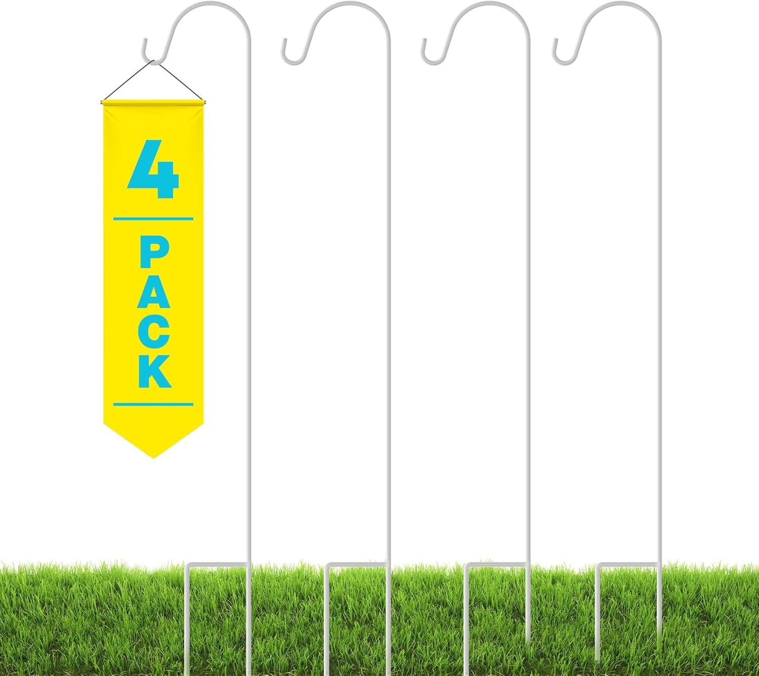 Outdoor Shepherd's Hooks - Shepherds Hooks for Outdoor - 4 Pack - 35