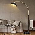 FILIYANO Arc Floor Lamp for Living Room, Marble Base Standing Lamp - Black Gold Floor Lamps with 360° Rotatable Arm, Industrial Tall Lamp Metal Material, Reading Lamp for Bedroom Couch Sofa Desk