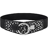 BlackButterfly Wide Elastic Stretch Retro Metal Interlock Buckle Belt