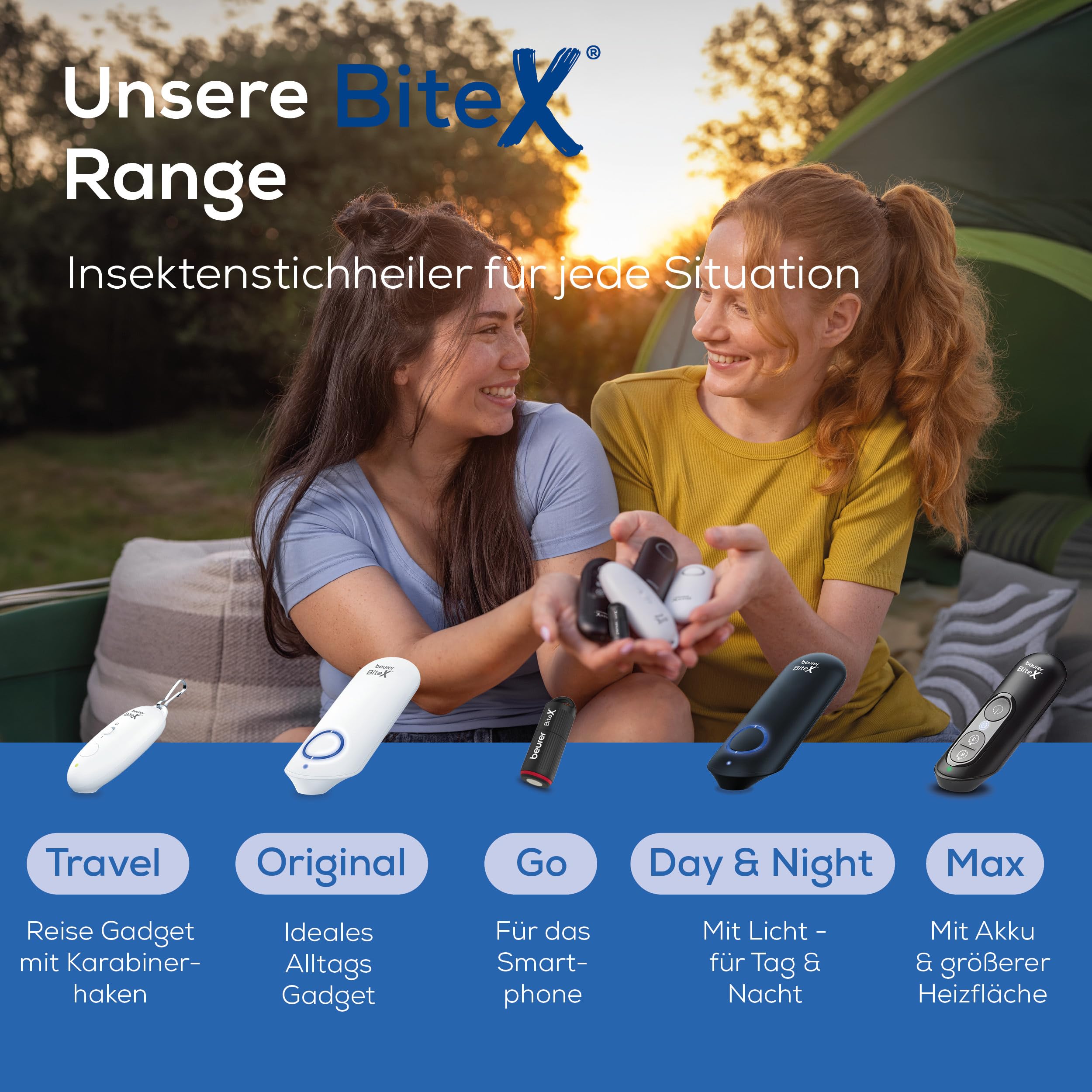Beurer BiteX Max Deep Black Insektenstichheiler mit größerer Heizfläche, Mückenstich Hitzestift zur Behandlung von Insektenstichen- und bissen, elektronischer Stichheiler, mit Licht und Akku 8