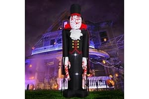 Lulu Home 9FT Halloween Inflatable Yard Decorations, Giant Blow Up Faceless Bloody Vampire in Formal Dress with Cloak, Plug-in Lighted Holiday Displays for Outdoor Entrance Spooky Decor