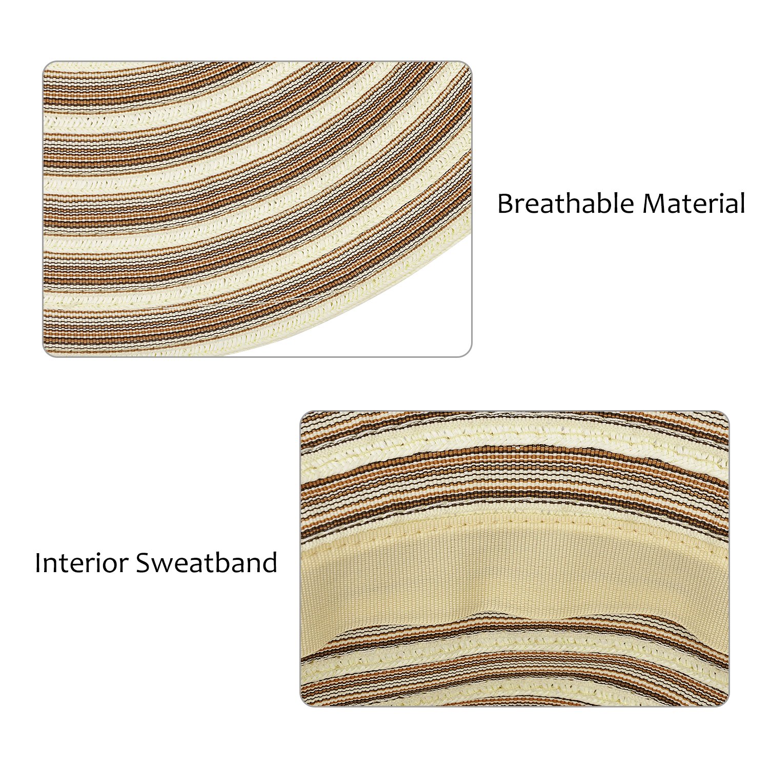 Women Floppy Summer Hat Sun Beach Straw Cap Foldable Wide Brim Gardening Hiking Hat