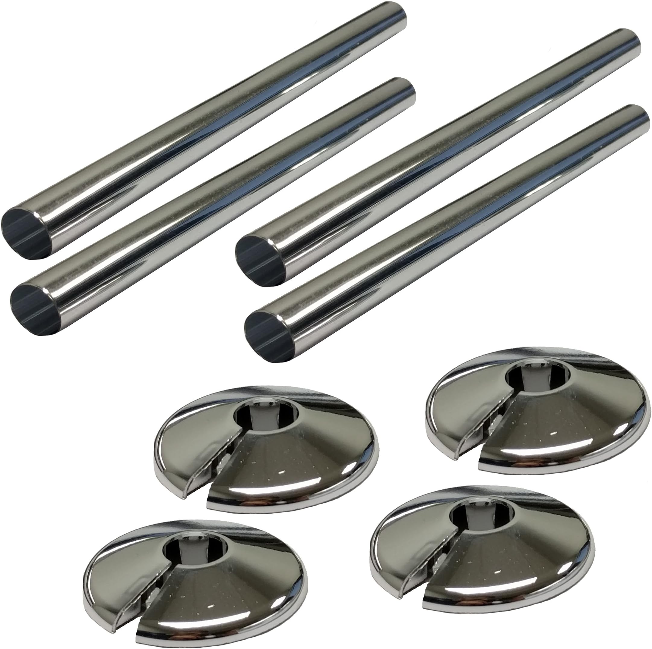 4 x 15mm Radsnaps and Collars CHROME -Free P & P