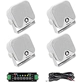 Herdio 4 Inch Bluetooth Golf Cart Speakers 240W Waterproof Marine Speakers for Outdoor Boat ATV UTV RZR Camper Tractor Truck Jeep Courtyard Powersports,2 Pairs (White)