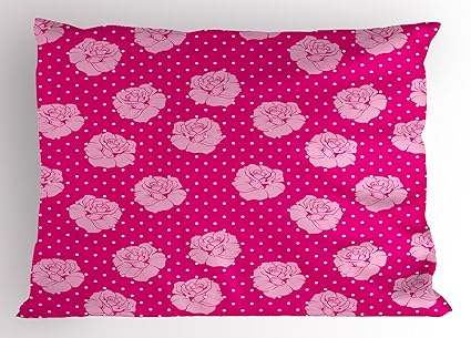 Amazon Com Ambesonne Hot Pink Pillow Sham Vintage Pale Pink