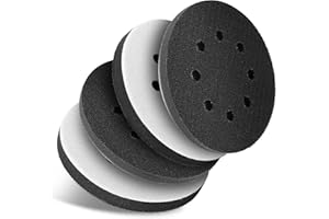 Giwiemi 4 Pack Orbital Sander Foam Pad, Professional Foam Sanding Pads for Orbital Sander, 5 Inch 8 Holes Hook and Loop Sponge Sanding Interface pad
