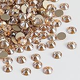 Beadsland 2880pcs Flat Back Crystal Rhinestones Round Gems for Nail Art and Craft Glue Fix,Golden Shadow,SS10,2.7-2.9mm