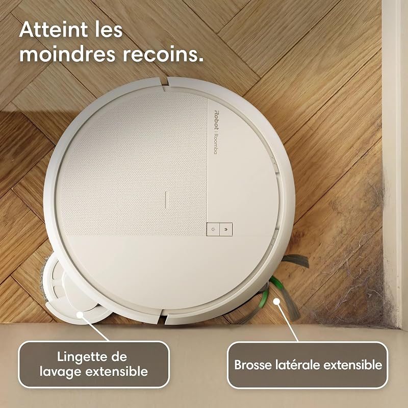 Roomba Plus 416 Combo Robot+AutoWash- 20KPa -Base Multifonction - Lavage et séchage à l'air Chaud des lingettes - LiDAR Clearview - 75 Jours d'autovidage - Accessoires supplémentaires - Blanc