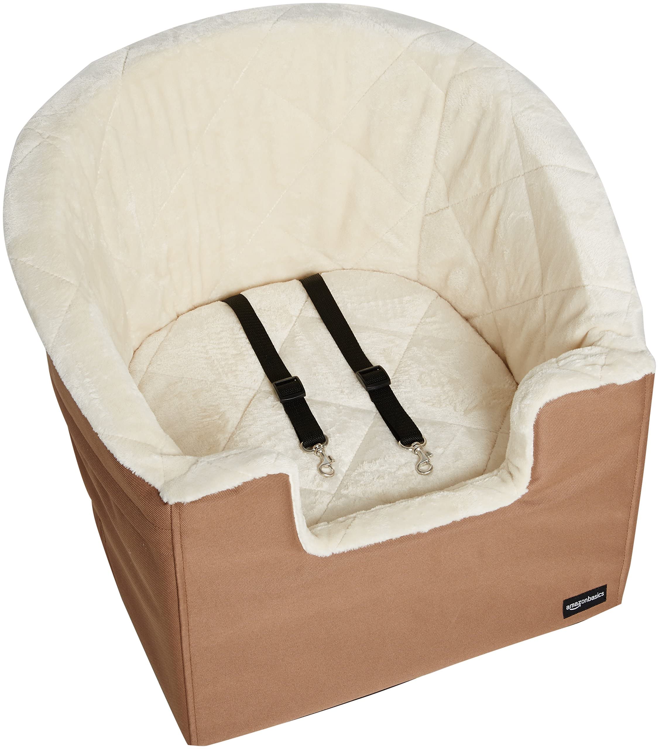 Amazon Basics Dog Car Seat, Pet Bucket Booster Seat, Beige/Tan, 47 cm