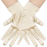 Naibyuki Women's Short Satin Gloves Wrist Length Opera Tea Party Gloves for Wedding Bridal Prom Banquet Costume
