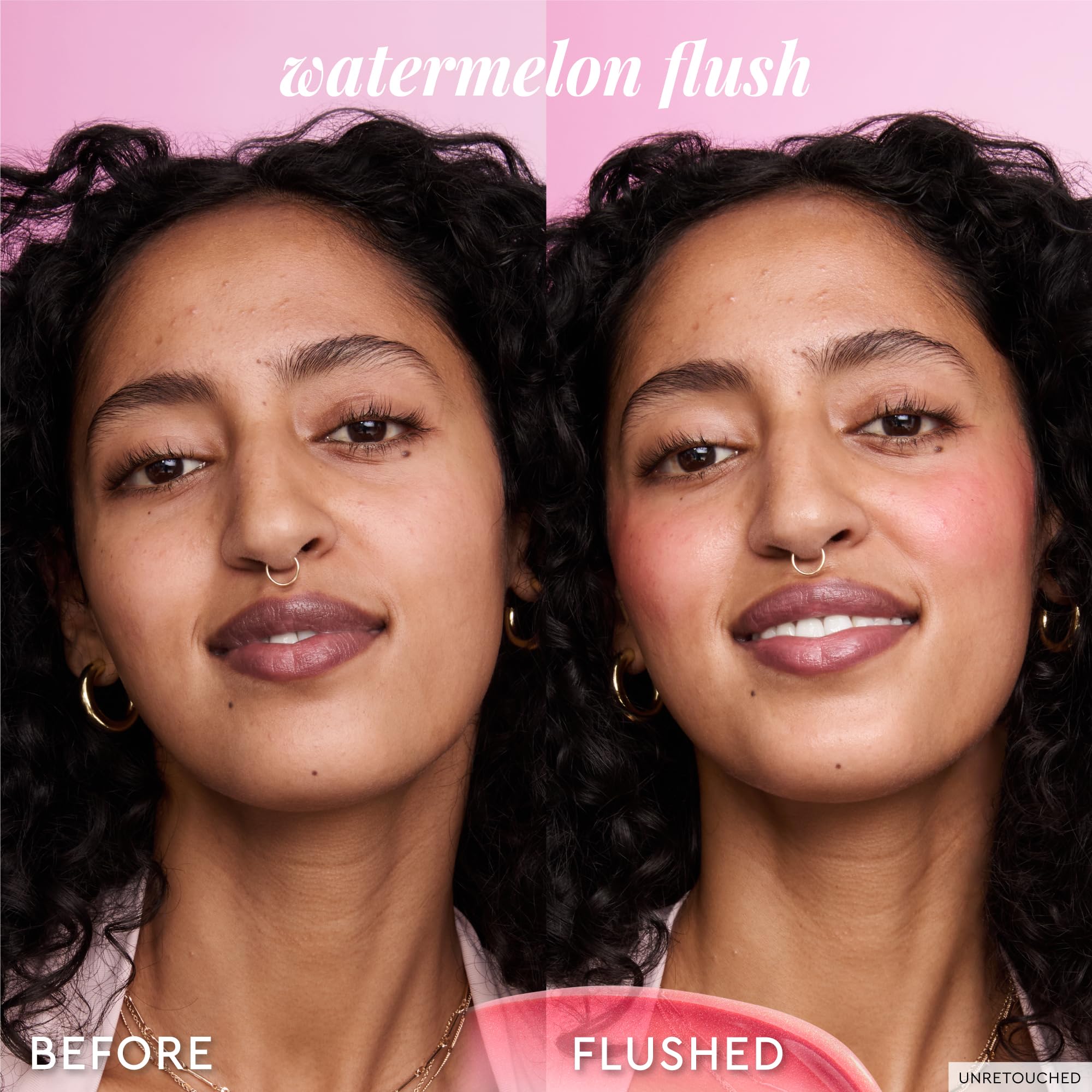 Glow Recipe Niacinamide Dewy Flush Tinted Liquid Blush Serum - Glowy Blush for Cheeks to Smooth, Hydrate & Brighten - Liquid Korean Makeup with Buildable Soft Pink Tint - Watermelon Flush (0.4 oz)