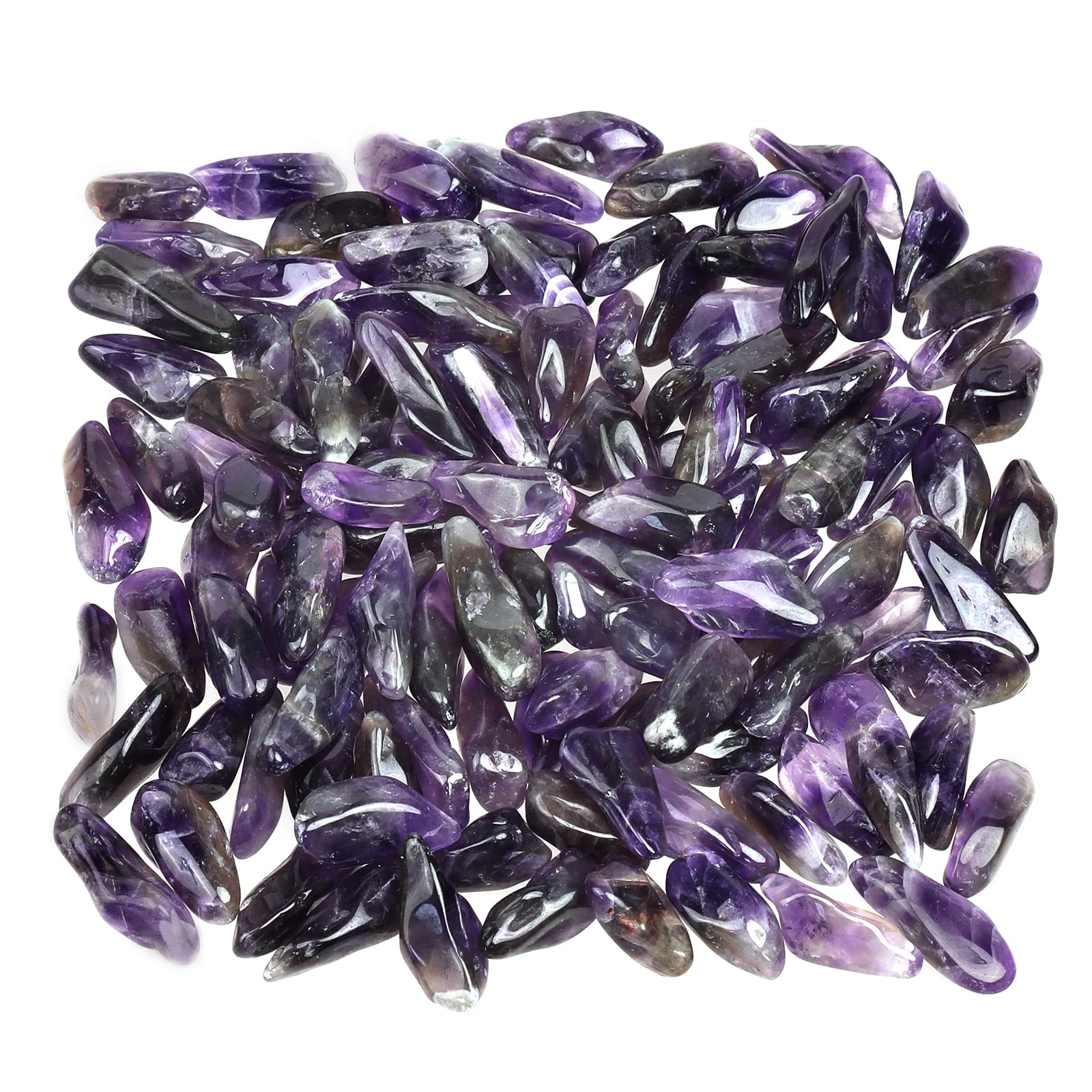 mookaitedecor 460g Natural Amethyst Crystal Chips Tumble Stones Bulk, Small Gravel Purple Stones for Plant Pot Fish Tank Vase Decor Crushed Stone Pieces for Resin Indoor Decor Reiki Healing Crystals