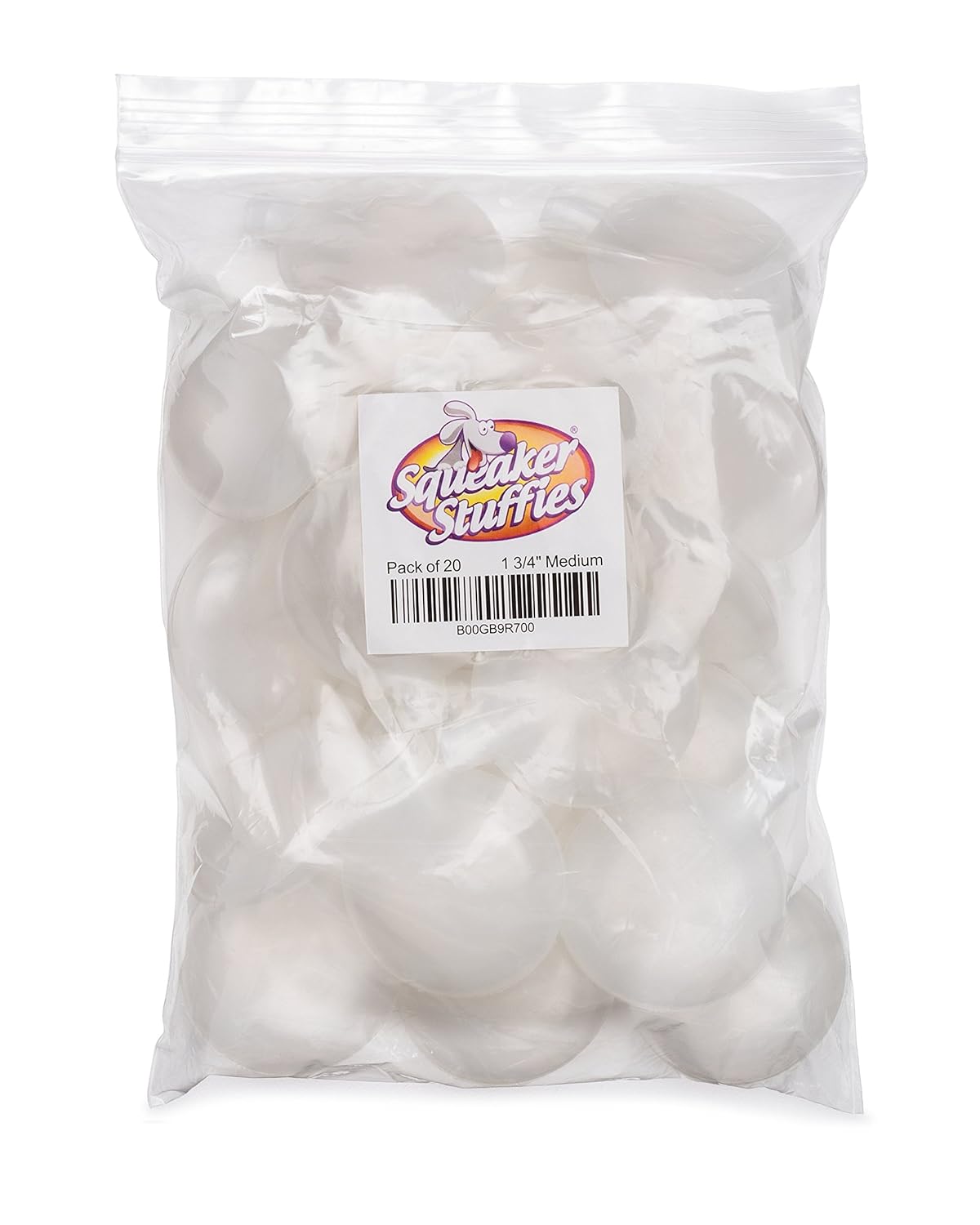 Pet Supplies 20Count, Squeaker Stuffies Brand, Medium, 1 3/4", 44