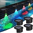 redaica 4 Pack Solar Pool Lights for Above Ground Pools, Swimming Pool Accessories Inground Deck Lights Solar Powered,Outdoor Decorations Waterproof Wireless