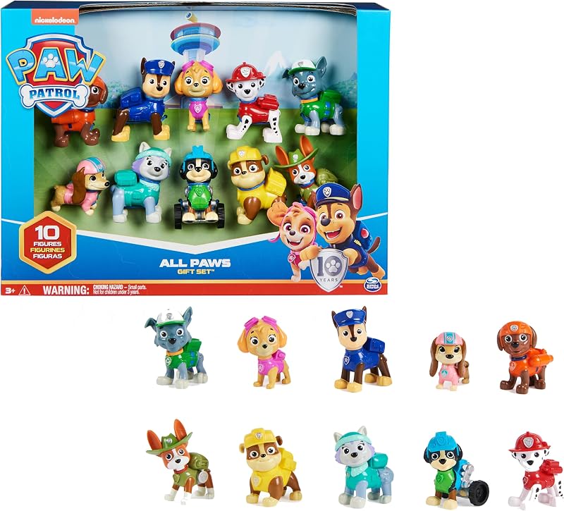 - Pat Patrouille - Coffret Cadeau 10 Figurines - Jouet Enfant