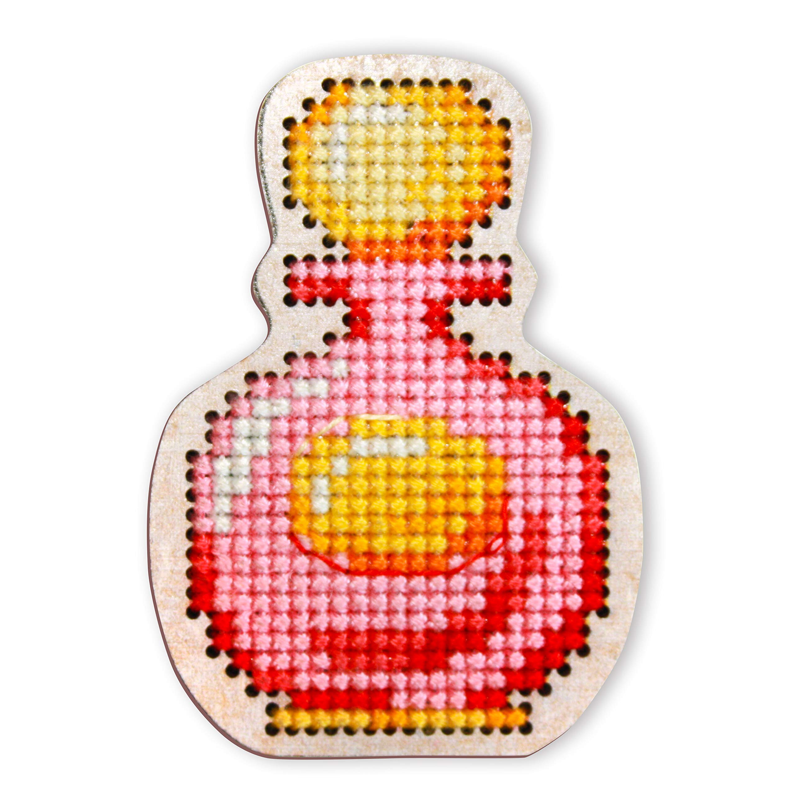 RTO EHW020 Bottle I Cross Stitch Kit on Wooden Board Cotton Multi-Coloured 4.2 x 5.9 cm