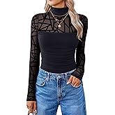 Avidlove Women Long Sleeve Bodysuit Turtle Neck Shapewear Body Suits Mesh One Piece Leotard Shirt Going Out Tops Fall Outfits