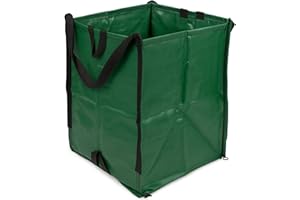 DURASACK Heavy Duty Home and Yard Bags 48-Gallon Reusable Self-Standing Lawn and Leaf Bags Garbage Can with Reinforced Handles, Green