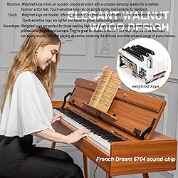 UISCOM 88 Key Weighted Digital Piano - Wooden Desk