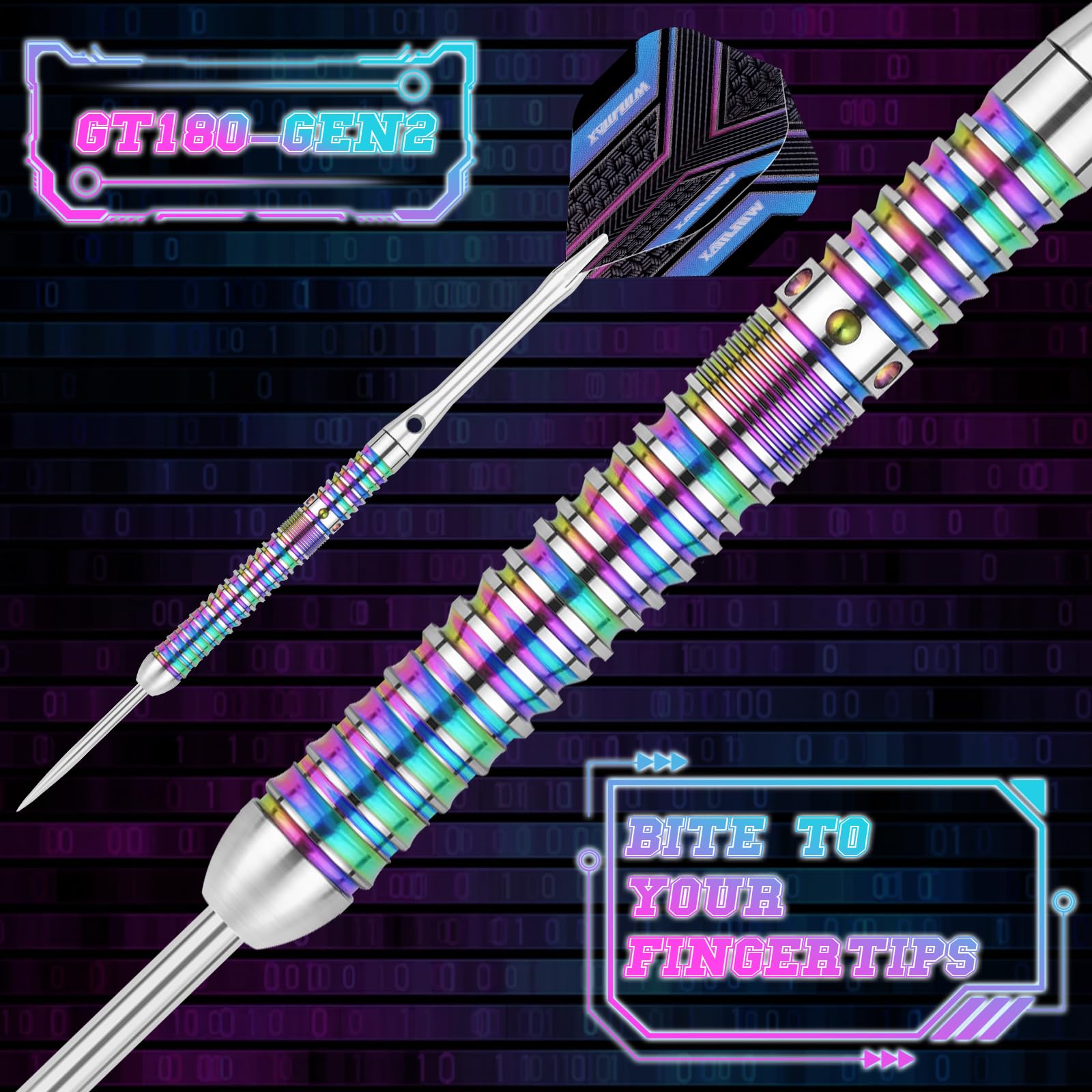WIN.MAX Dartpfeile mit Metallspitze 90% Tungsten 3 Stück 90% Wolfram Stahl Darts 24 Gramm Dart professionelle Stahlpfeile mit Metallspitzen 2