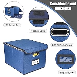 Desihum Collapsible File Organizer Box, filing
