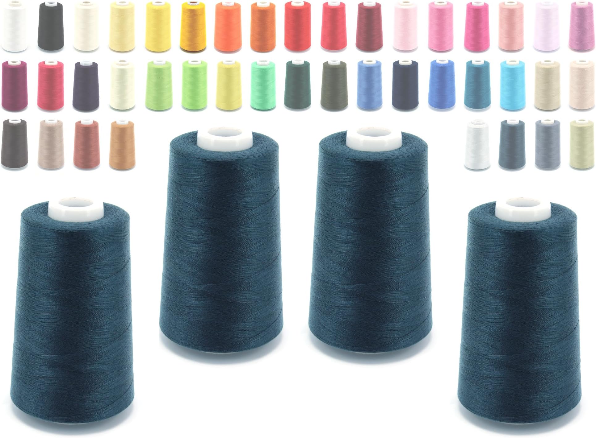 Overlock yarn 40/2 (120), 5000 yard (4570 meters), Kone, sewing thread., dark grey, Pack of 4