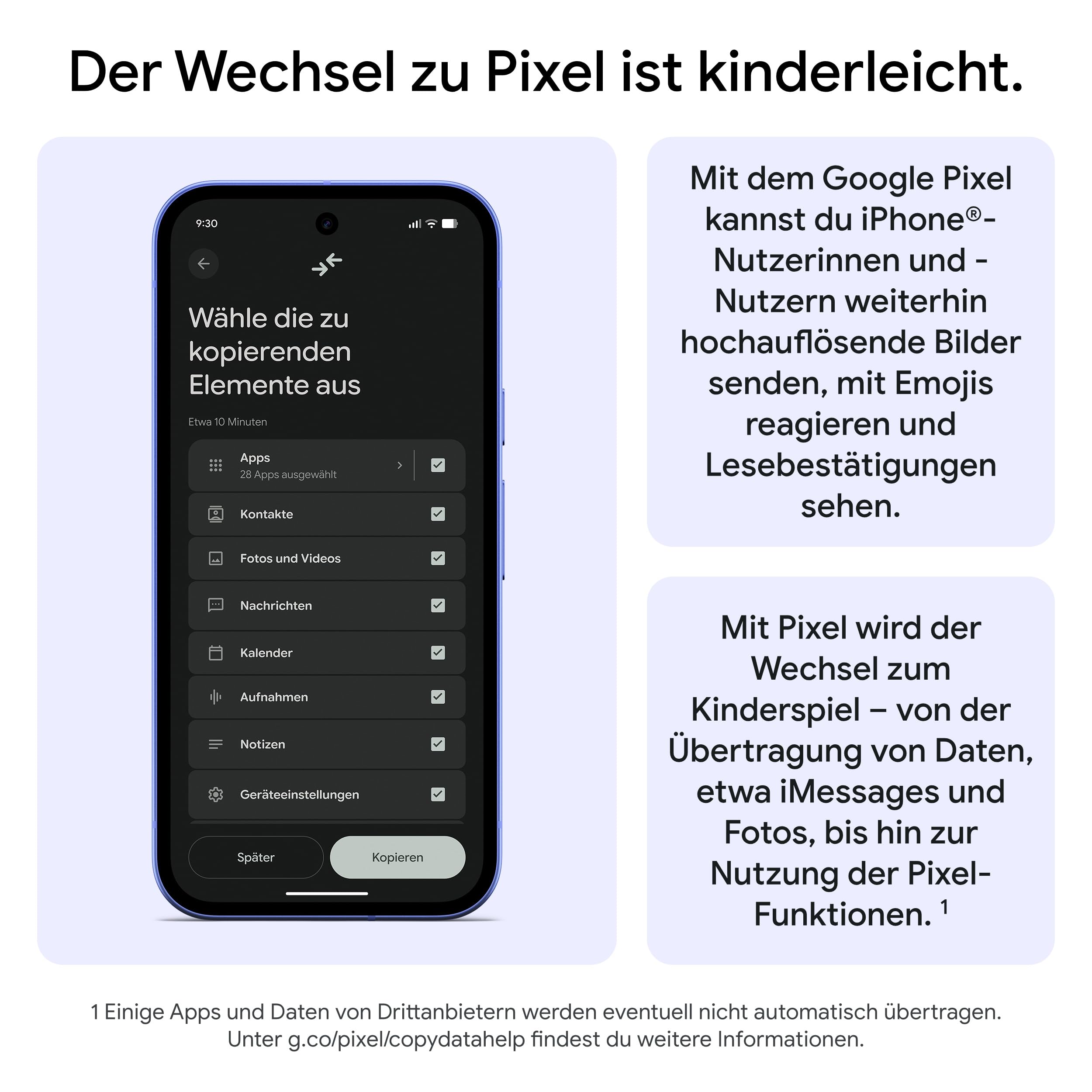 Google Pixel 10a – 7 Jahre Pixel Drops, mehr als 30 Stunden Akkulaufzeit, Kamera-Coach, Gemini Live, Pixel-Sicherheitsfunktionen - Berry, 128GB 9