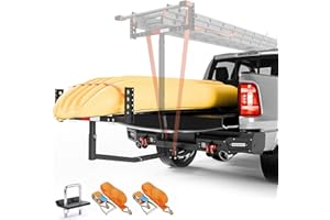 YZONA Truck Bed Extender Hitch Mount, 2 in 1 Design Foldable Kayak Hitch Extender, 800 lbs Load Capacity Tailgate Hitch Extendsion for Pickup Trucks & SUVs for Kayak Ladder, Canoe, Pipes, Lumber Rack