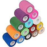 15 Pack 3 Inch x 5 Yards Self Adhesive Bandage Wrap, Non-Woven Bandage,Vet Wrap Breathable Elastic Self-Adherent Tape for Stretch Athletic, Sports, Wrist, Ankle (Mix)