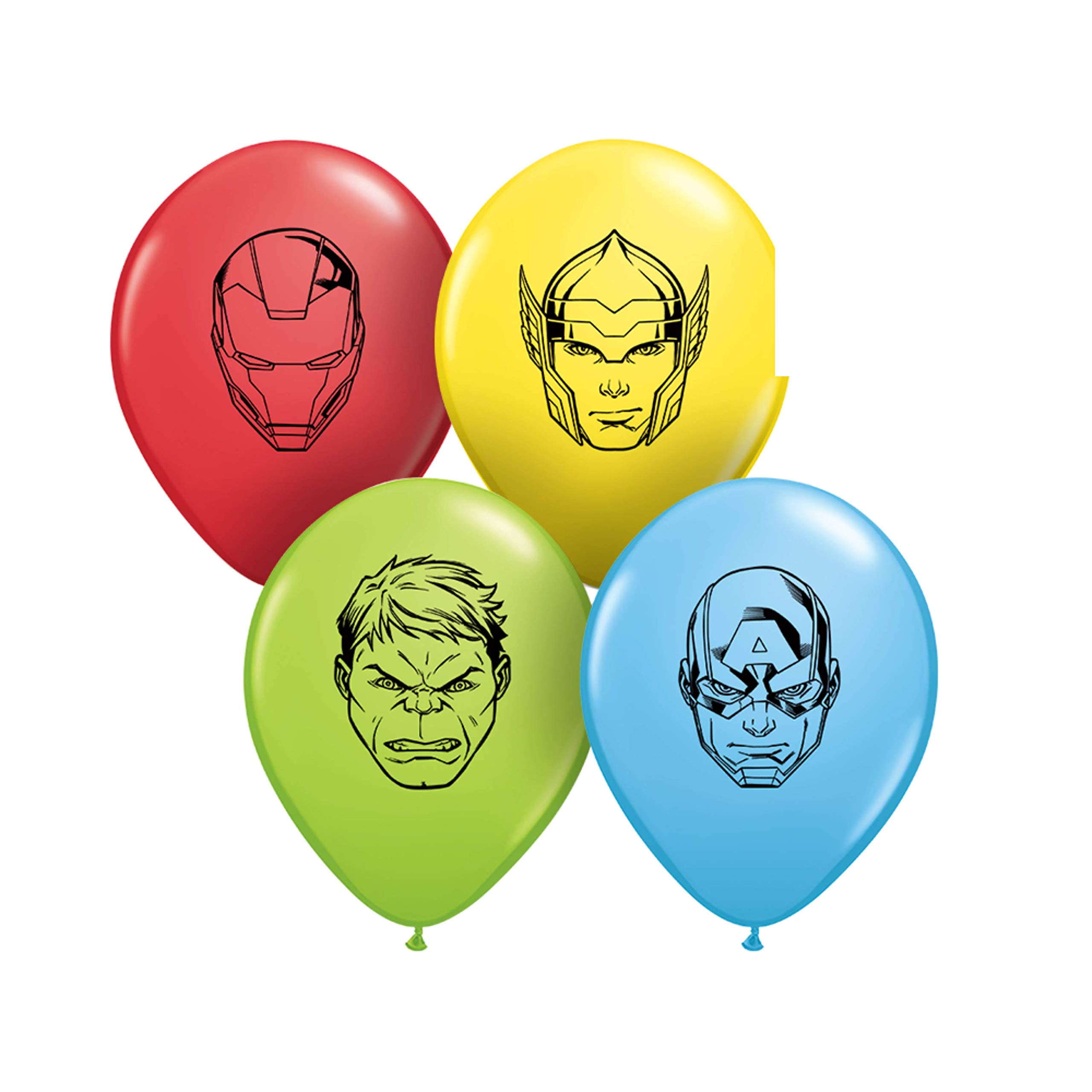 05" Round Special 100Ct Marvel's Avengers Faces Balloons, Assorted Bag of 100 Balloons