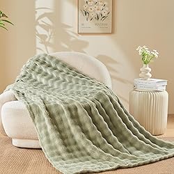 NEWCOSPLAY Twin Blanket for Couch Sage Green Super