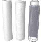 AquaticLife 10 in RO/DI Filter Kit, Carbon, 3-Pack | Includes sediment, carbon block for chlorine reduction, and color-changing mixed-bed DI resin