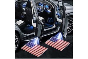 CXCCOI 2PCS Car Door Lights Logo Projector,HD Car Welcome Light LED Courtesy Light for Cool Car Decorations,Universal Car Door Projector Lights Fit All Vehicle Models (Colorful Flag)
