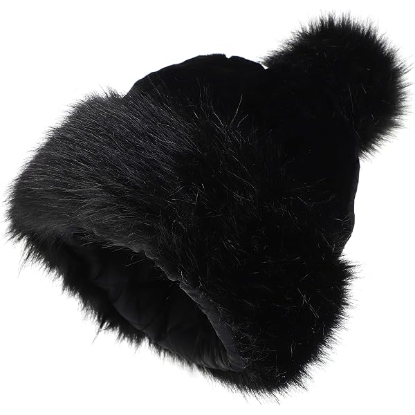 Women\'s Black Leopard Winter Faux Fur Cossak Russian Style Hat Warm Cap Gustave Leopard Print Faux Fur Hats for Women Cossack  main image 2