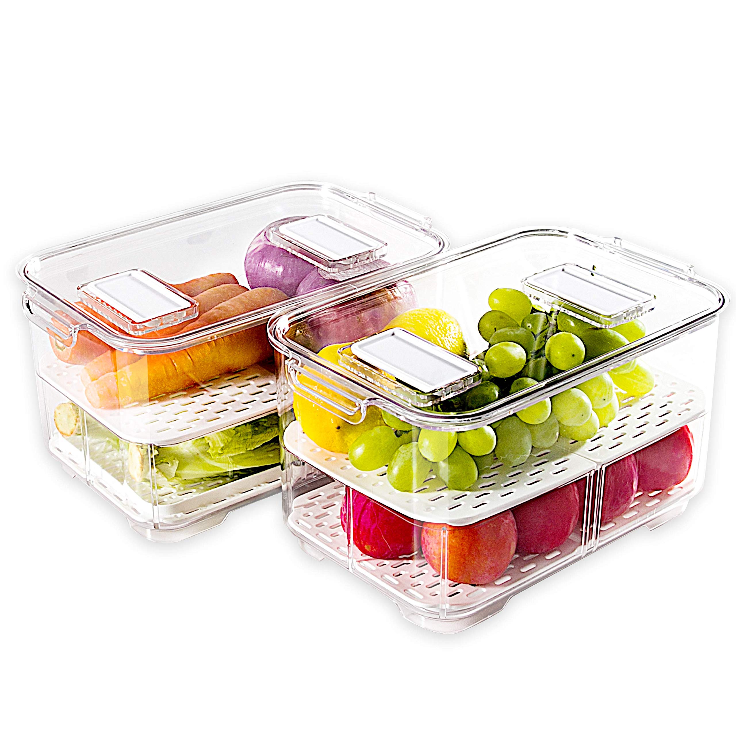 Buy elabo Food Storage Containers Fridge Produce Saver 2 Piece Set