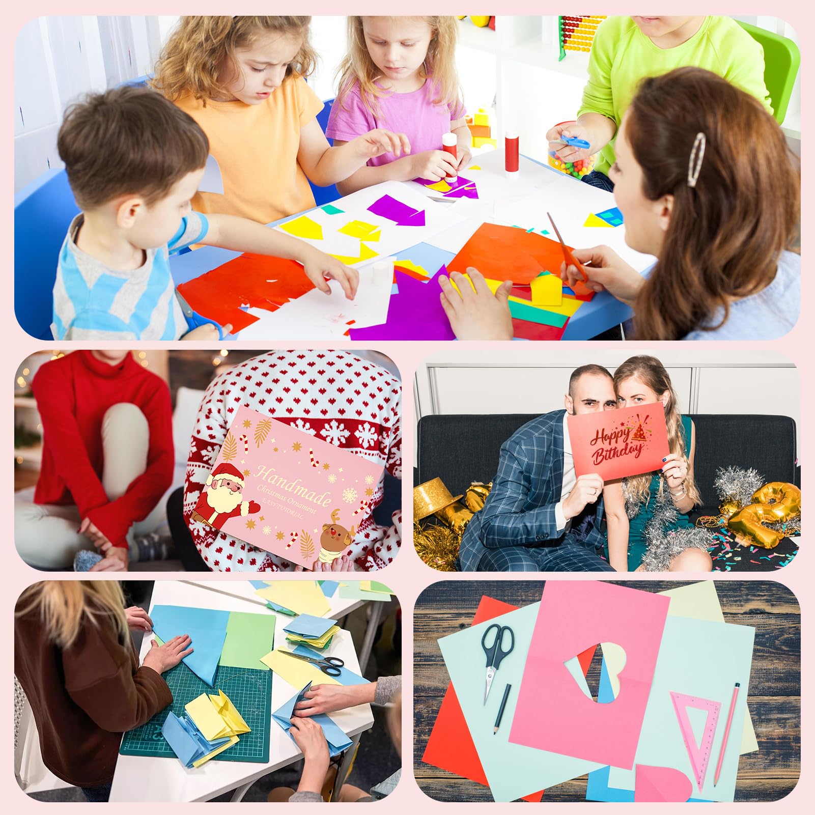 CreGear 40 Sheets Colored Cardstock Printer Paper 8.5 x 11, 10 Assorted Colors Card Stock, 180gsm/65lb Multicolor A4 Colorful Construction Paper for Crafting, Christmas DIY Card Making, Scrapbooking