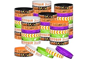 CHRORINE 120 Pcs Halloween Rubber Bracelets Bulks Kids Trick or Treat Gifts and Goodie Bag Fillers for Holiday Party Supplies