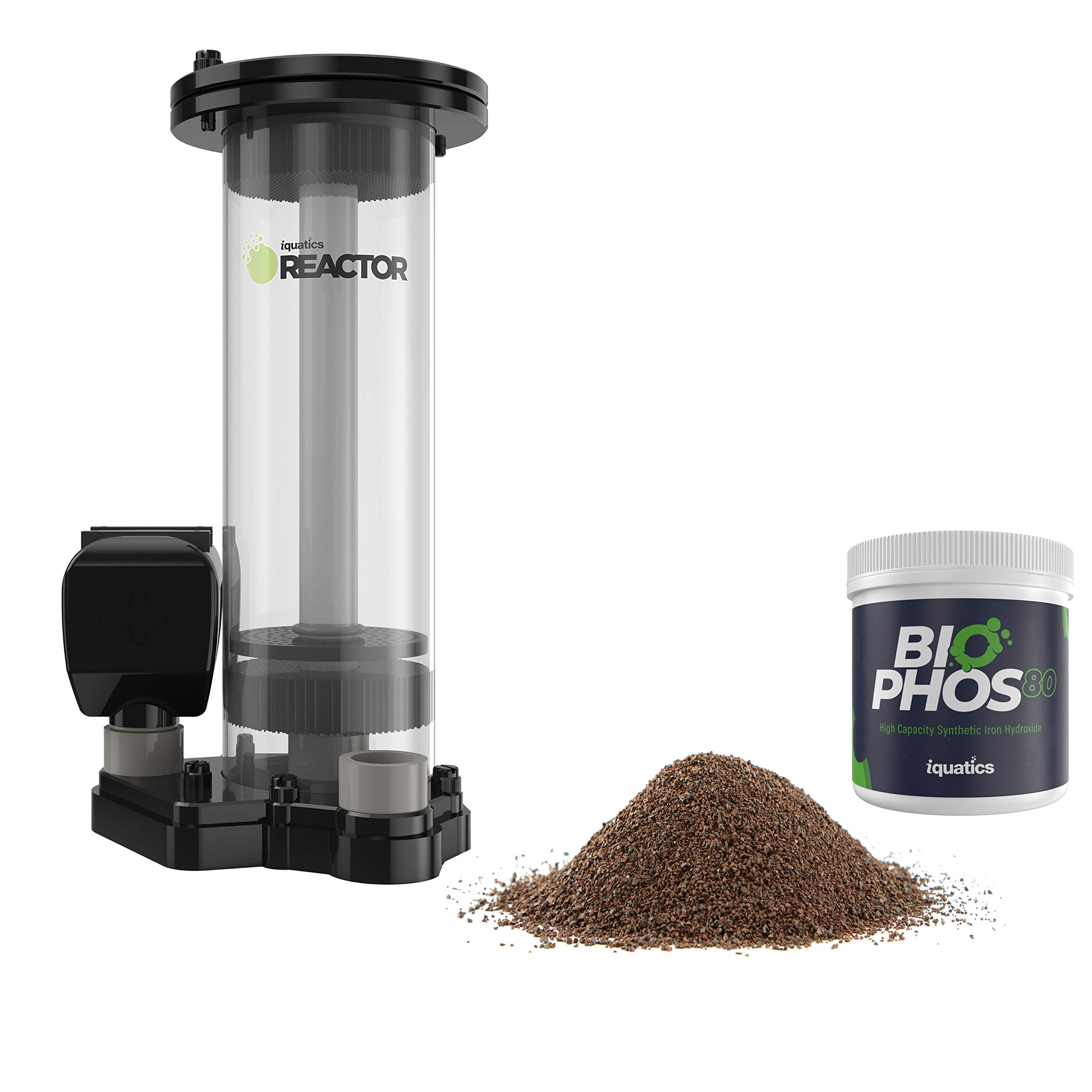 iQuatics Phosphate Media Reactor with Unique Fluidising Plate, Reactor + Pump+ BioPhos 80