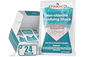 POOLACC Non-Chlorine Spa Shock Oxidizer for Hot Tub, Chlorine-Free Treatment & Enhanced Oxidizing Shock for Hot Tubs & Spas, Single Dose Packets for Easy Hot Tub Maintenance & Treatment - 24 Packs