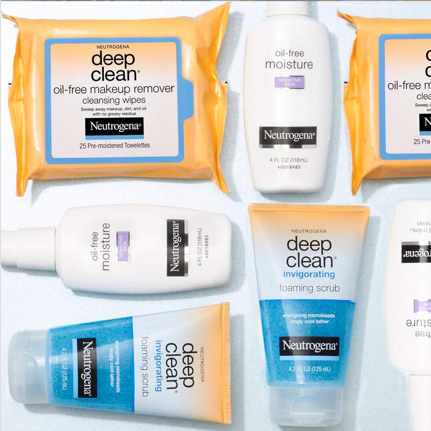 Neutrogena Deep Clean Invigorating Foaming Facial Scrub with Glycerin, Cooling & Exfoliating Gel Face Wash to Remove Dirt, Oil & Makeup, 4.2 fl. oz: Beauty