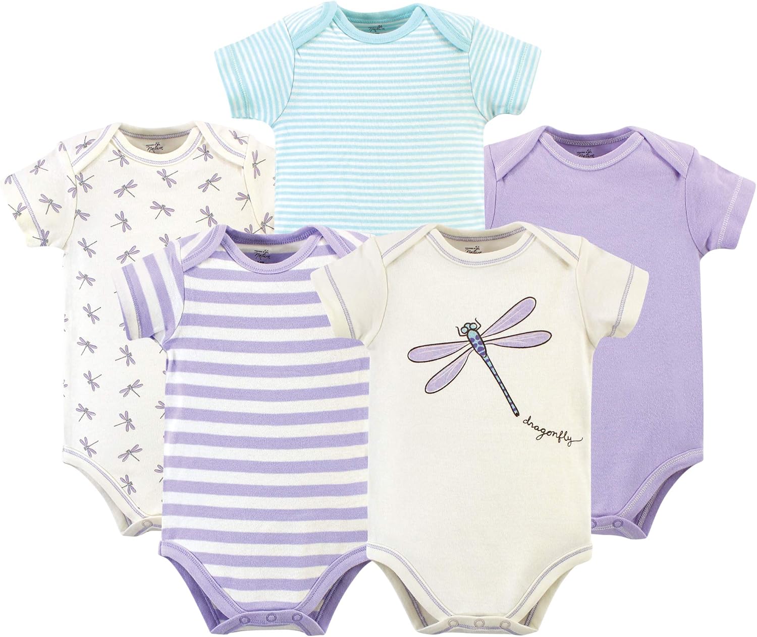 Touched by Nature Unisex Baby Organic Cotton Bodysuits: Clothing