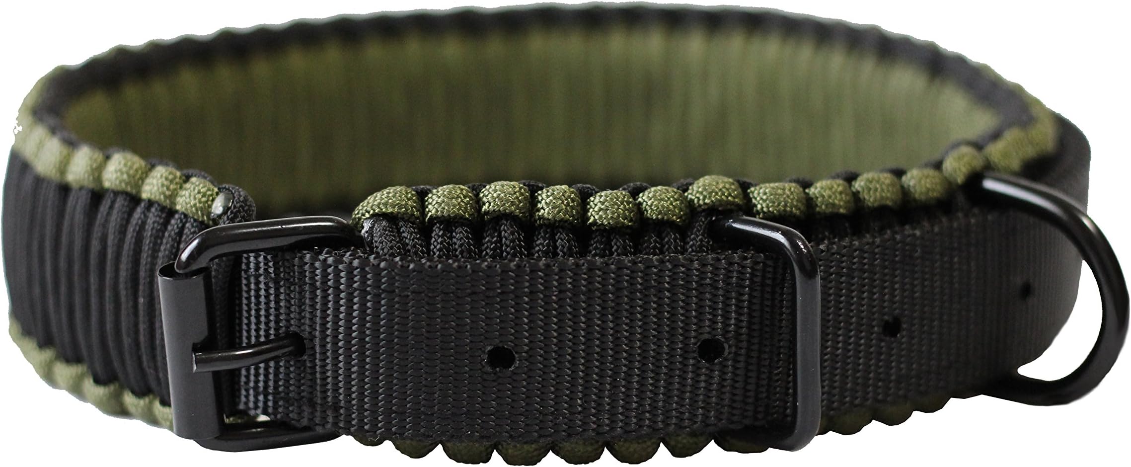 HLHRainbow Large Dog Collar with Strong Metal Buckle-550 Paracord Handemade 19"-26" Adjustable Length,1.5" Width for Large Dog,Alaskan Malamute,Husky