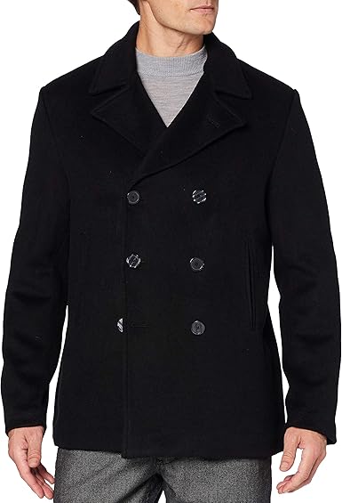 mens black peacoat