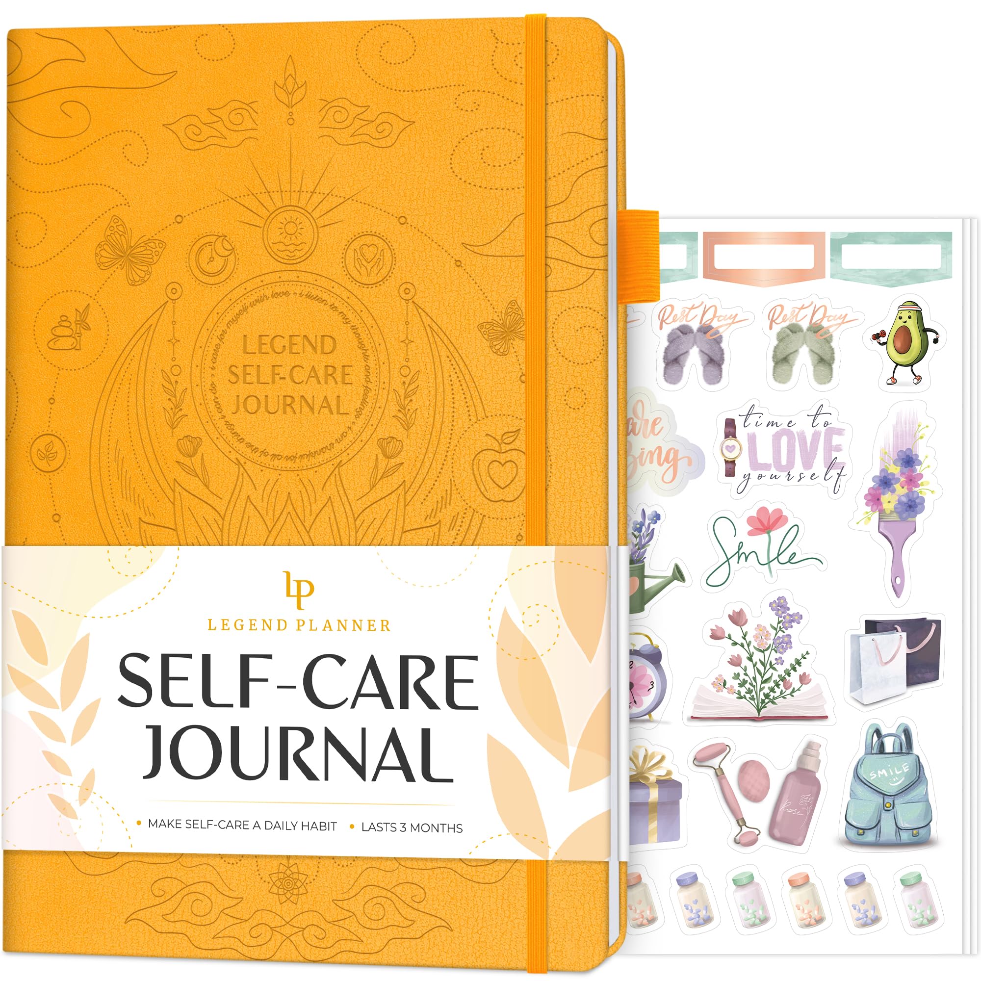 Legend Self-Care Journal – Guided Daily Reflection Journal to Support Mental & Physical Health – Daily Mood, Meditation & Personal Development Notebook – 26.5x18.5cm, Lasts 3 Months (Yellow)