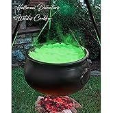 Halloween Decorations Outdoor - Large Witches Cauldron on 54" Tripod | Hocus Pocus Candy Bucket, Halloween Decor, Black Plastic Bowl, Home Party Room Decor , Indoor Outside Yard Lawn Use