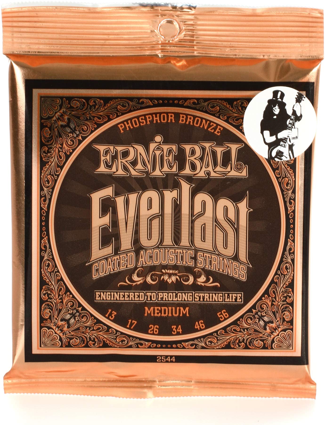 Ernie Ball Everlast Medium Coated Phosphor Bronze Acoustic Guitar Strings - 13-56 Gauge